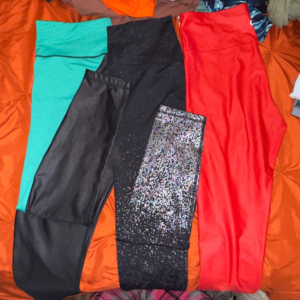 ZYIA Women's Leggings - Teal, Black, Red
